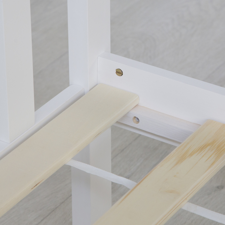 Vit juniorsäng, Träram Med Hög Gavel, Vit - Bild 7