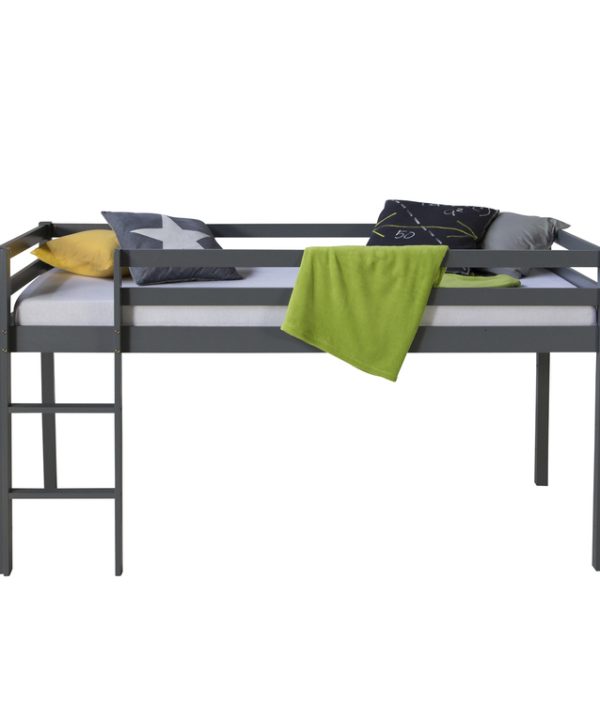 Grå loftsäng till barnrummet