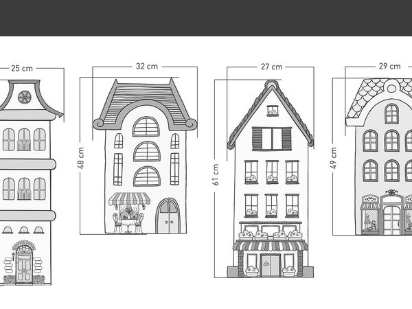 Väggklistermärke hus i staden