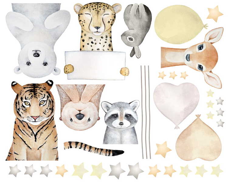 Väggklistermärke djur på kalas - Bild 4