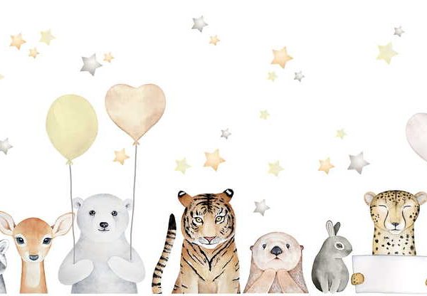 Väggklistermärke djur på kalas