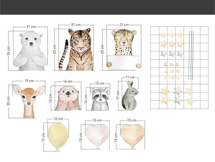 Väggklistermärke djur på kalas - Bild 2