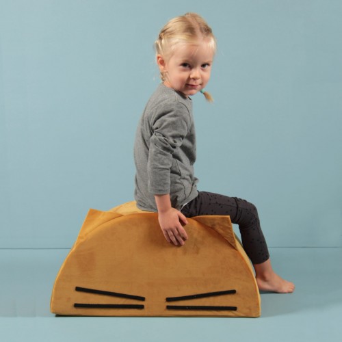 Fayne, sittpuff till barnrummet mustard katt - Bild 3