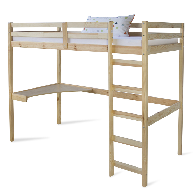 Natur loftsäng med skrivbord, 90x200 - Bild 2