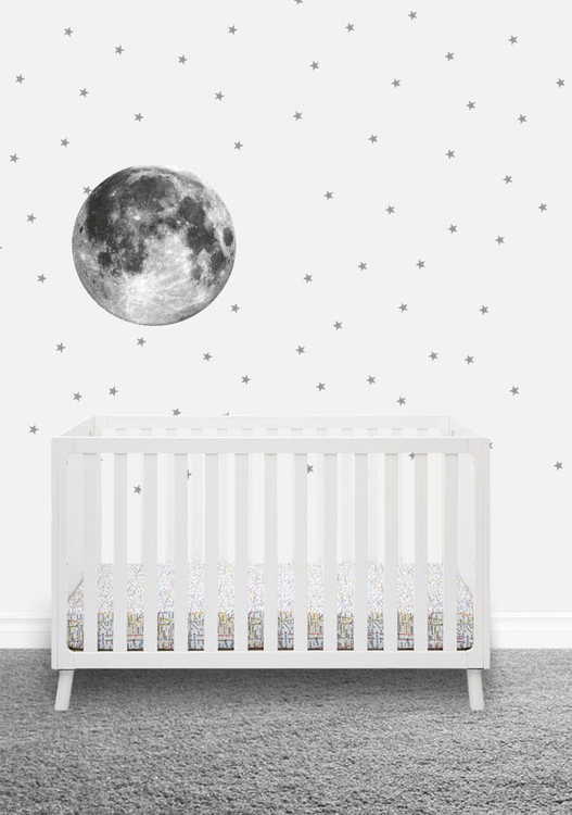 Grå måne klistermärke till barnrum - Bild 2