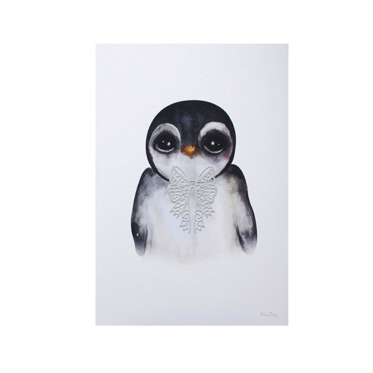 Dessin Design, poster Penguin Grey A4
