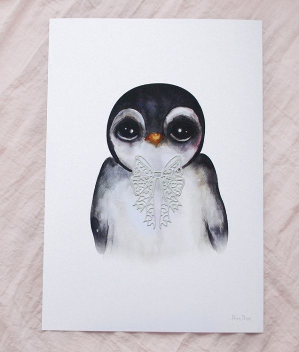 Dessin Design, poster Penguin Grey A4