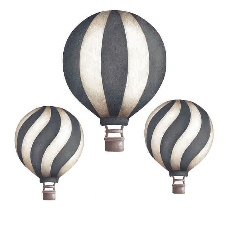 Mörkblå Luftballonger vintage väggklistermärken, Stickstay