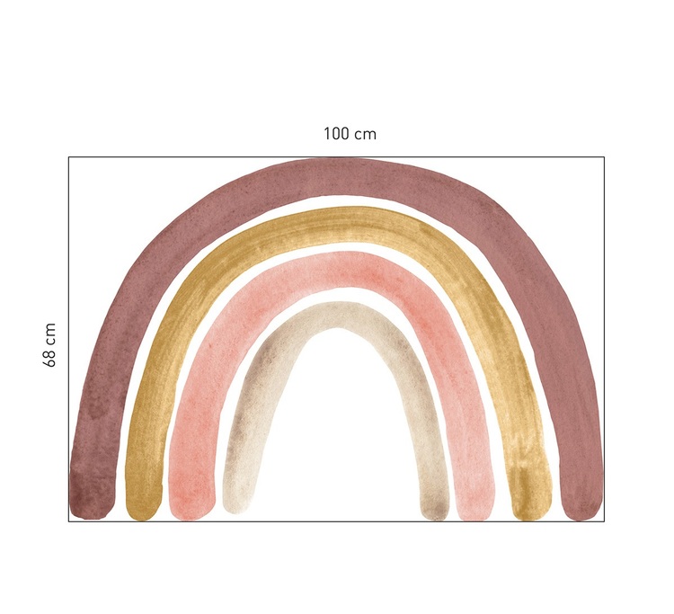 Babylove, dusty pink rainbow, regnbåge väggklistermärke - Bild 3