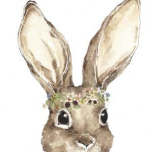 Poster magisk kanin med blommor, poster till barnrummet