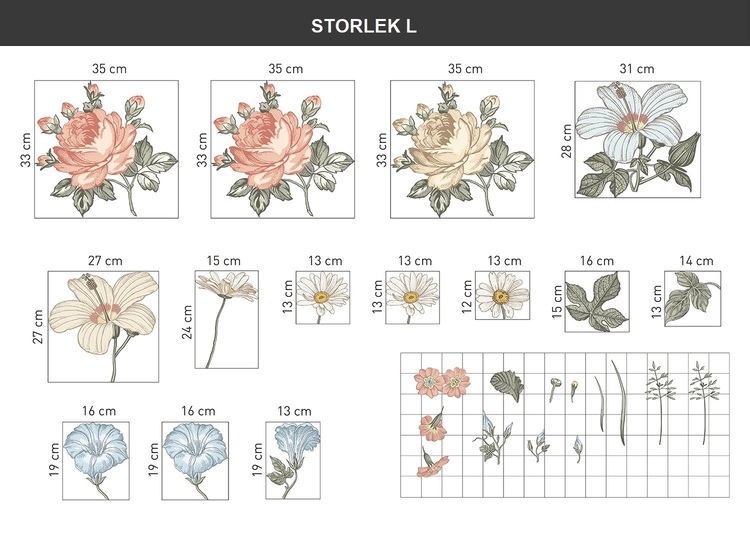 Väggklistermärke ängsblommor - Bild 3