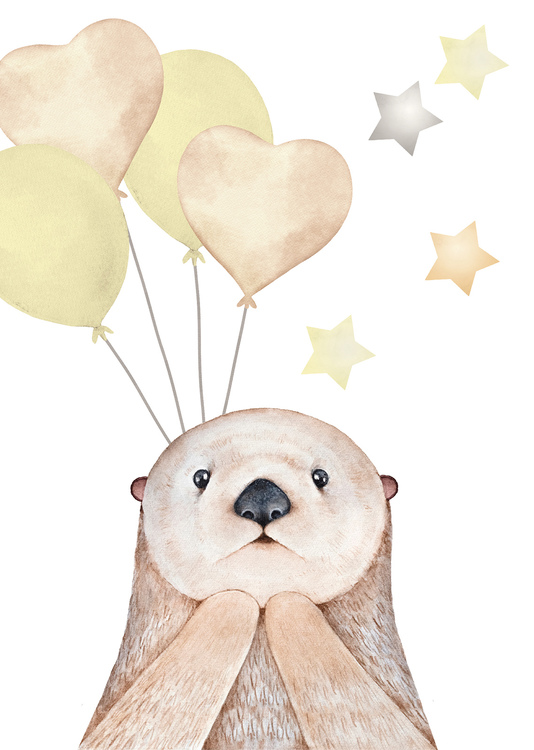 Poster till barnrum , mink A4