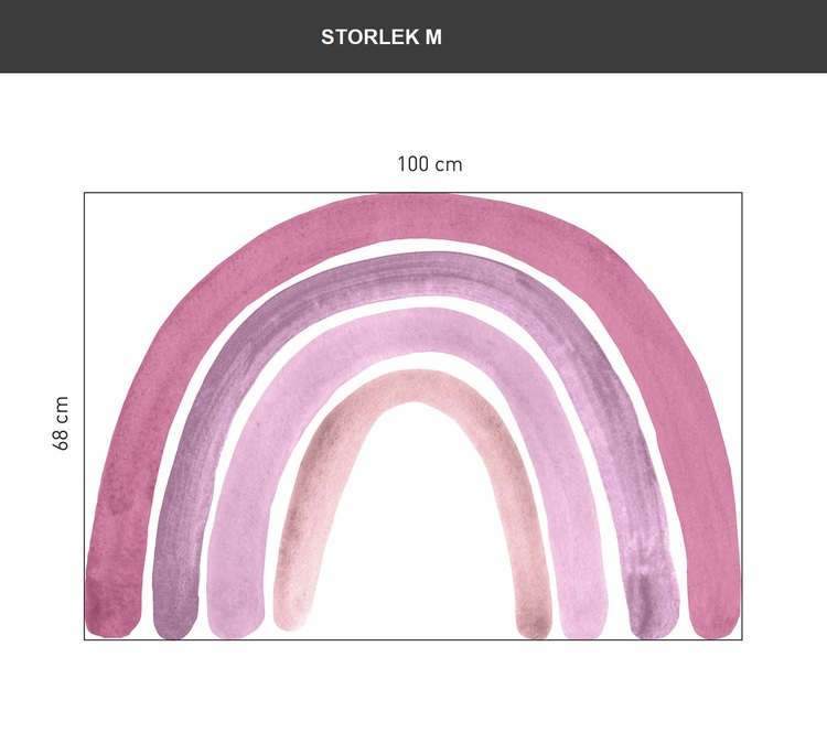 Babylove, pink rainbow, regnbåge väggklistermärke - Bild 5