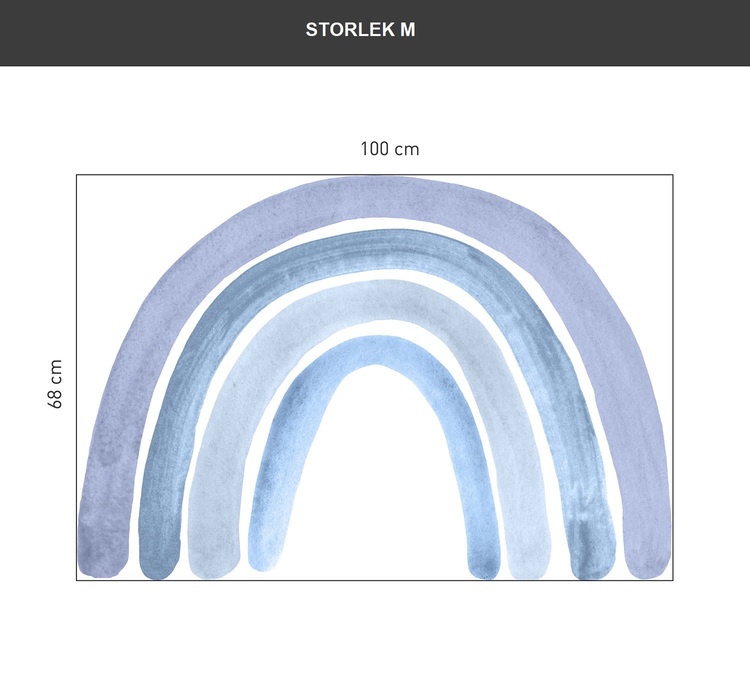 Babylove, blue rainbow, regnbåge väggklistermärke - Bild 3