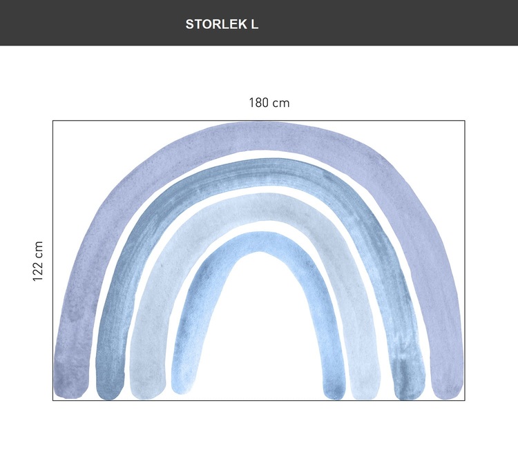 Babylove, blue rainbow, regnbåge väggklistermärke - Bild 4