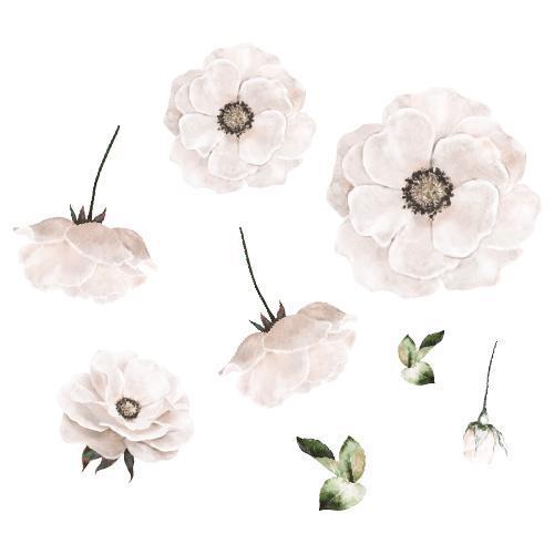 That`s Mine väggklistermärken Poppy flower white