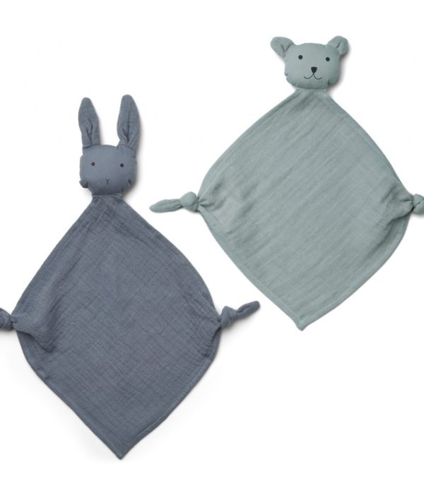 Liewood, Yoko snuttefilt 2-pack, blue mix