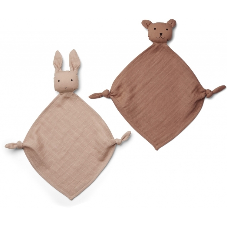 Liewood, Yoko snuttefilt 2-pack, rose mix