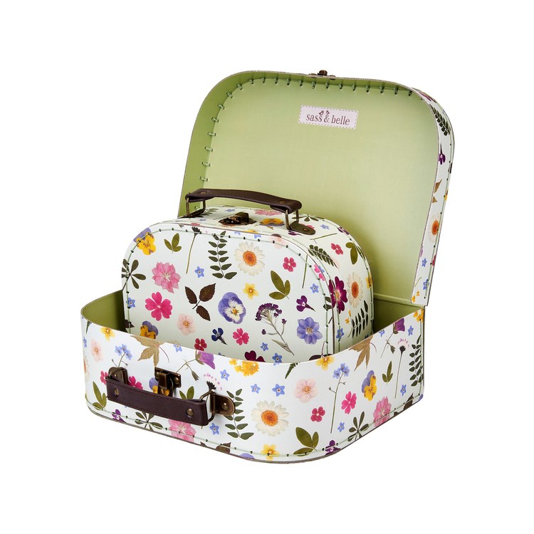 Sass & Belle, förvaringslådor koffert pressed flowers, 2-set - Bild 2