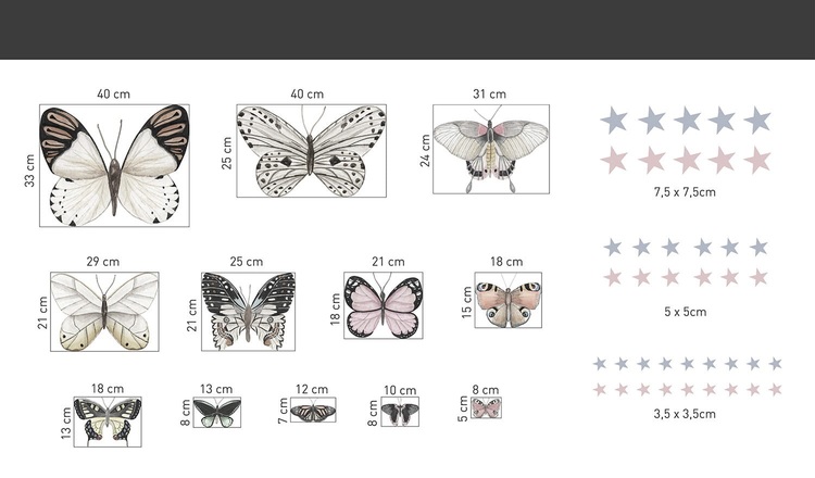 Babylove, väggklistermärke fjärilar - Bild 6