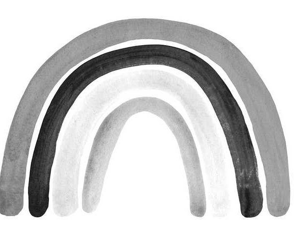 Babylove, svart/vit rainbow, regnbåge väggklistermärke