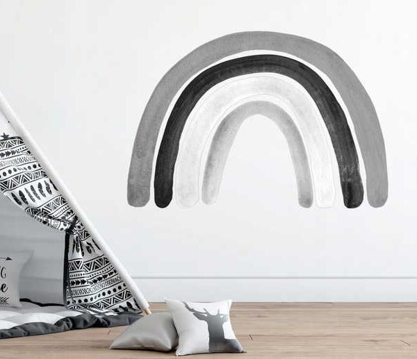 Babylove, svart/vit rainbow, regnbåge väggklistermärke