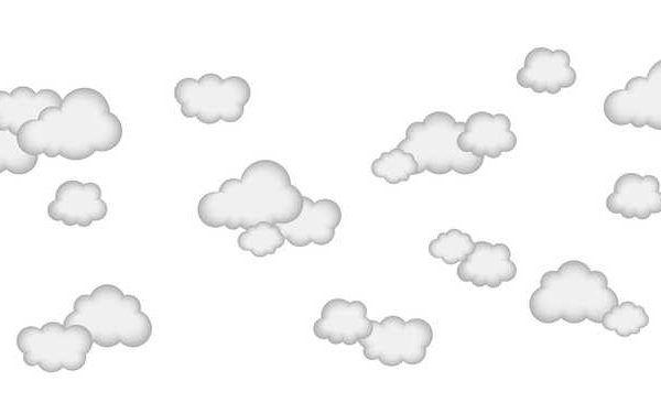 Babylove, grå moln wallstickers 22 st.