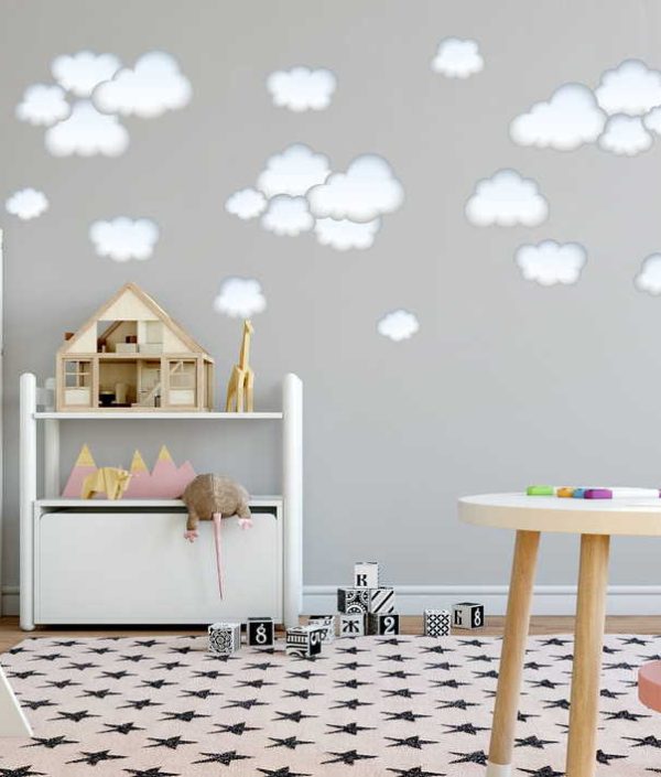 Babylove, blå moln wallstickers 22 st.