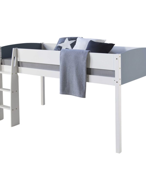 Vit modern loftsäng till barnrummet