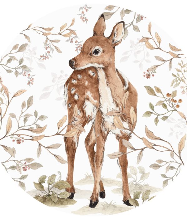 Dekornik, väggklistermärke Deer in circle