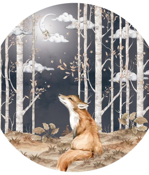Dekornik, Fox in a circle, väggklistermärken till barnrum