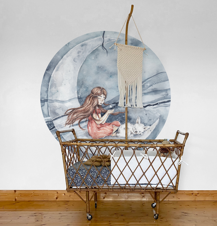 Dekornik, Girl in a circle, väggklistermärken till barnrum - Bild 2