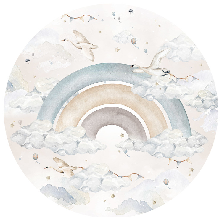 Dekornik, Blue rainbow in a circle, väggklistermärken till barnrum