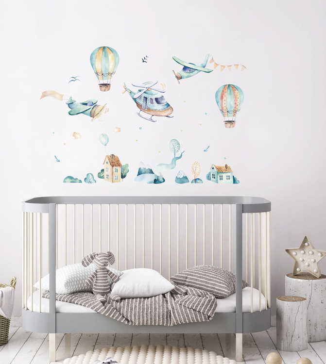 Helikopter väggklistermärke till barnrum XL - Bild 2