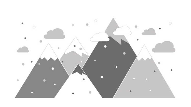 Grå berg väggklistermärke - Bild 2