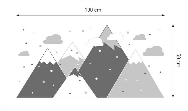 Grå berg väggklistermärke - Bild 3