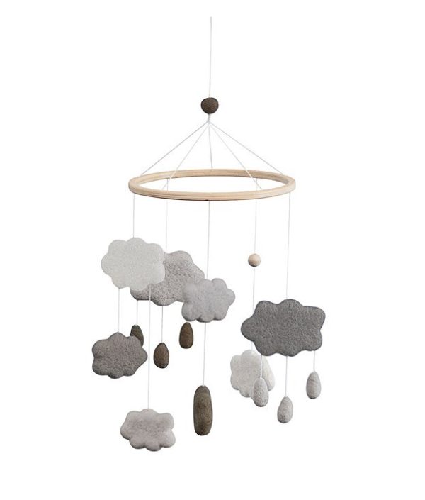 Sebra sängmobil warm grey clouds