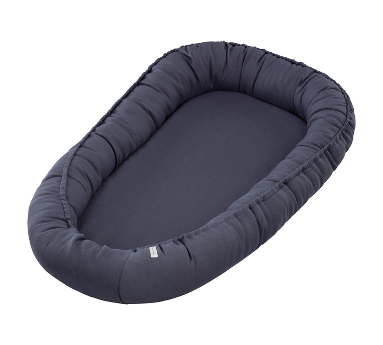 Cotton & Sweets, denim klassisk babynest i 100 % linne