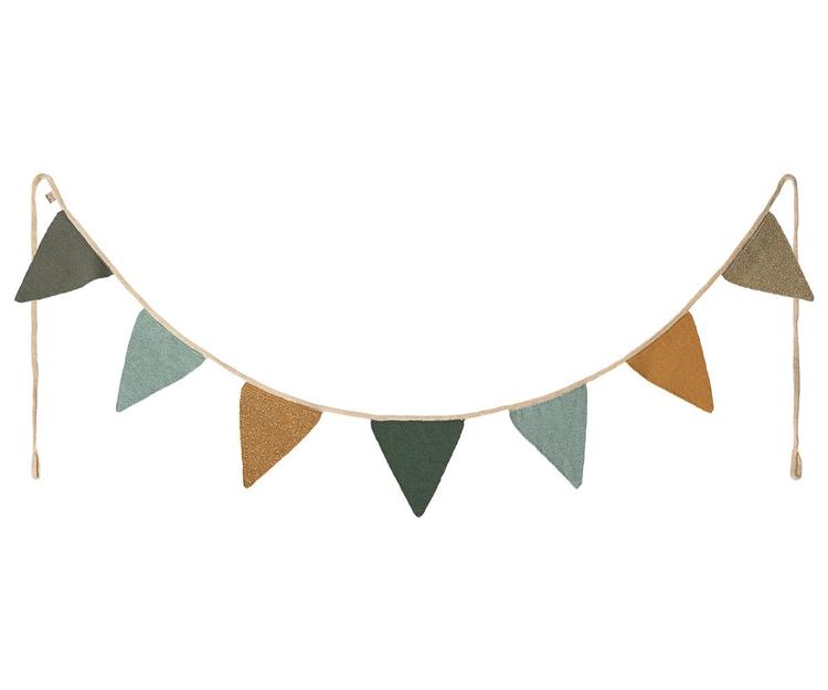 Maileg, vimpel blue/grey stickad