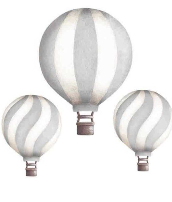 Ljusgrå luftballonger vintage väggklistermärken, Stickstay