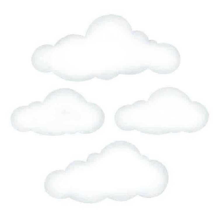 Stora vita moln väggklistermärken, Stickstay