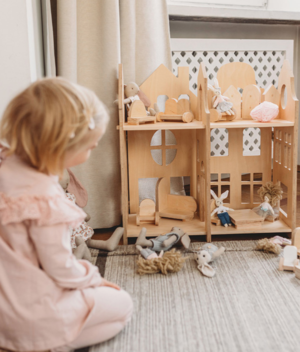 House 3 in 1, dockhus, bokhylla, avskärmare