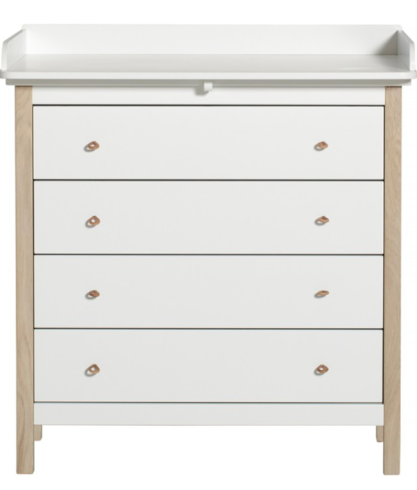 Oliver Furniture, skötbord vit/ek