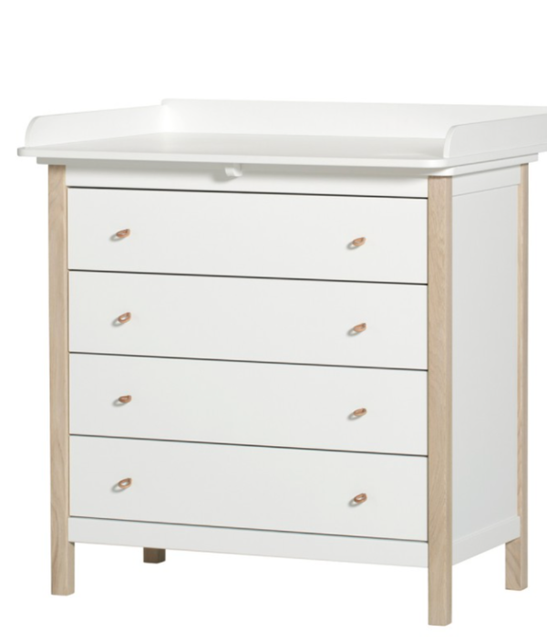 Oliver Furniture, skötbord vit/ek