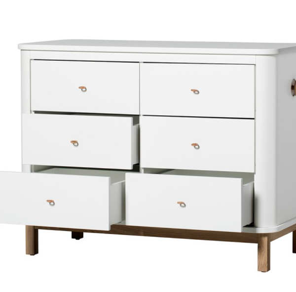 Oliver Furniture, byrå vit/ek