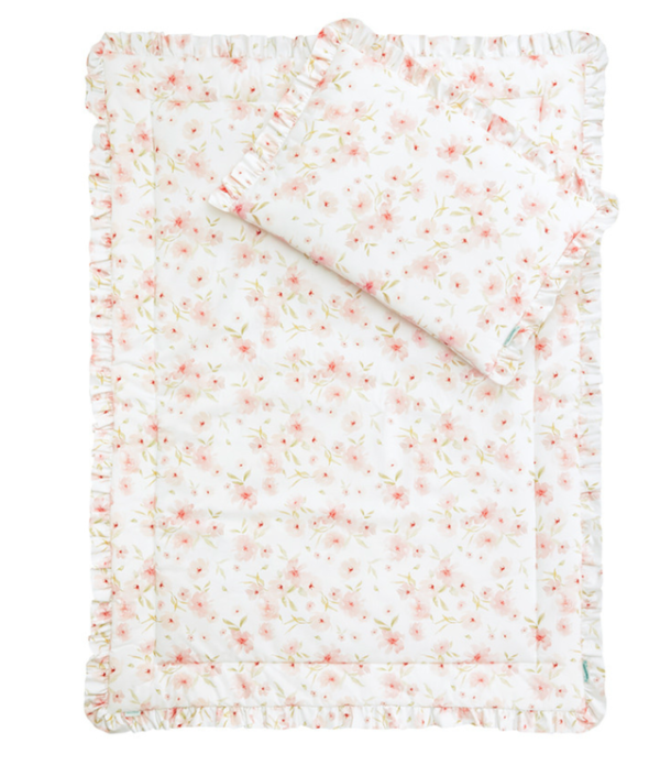 Lamps&Company, Blommig bäddset 100x135 cm med fyllning, spjälsäng