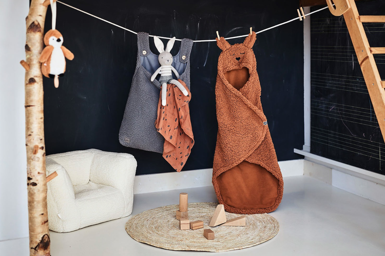 Jollein, Soffa Beanbag fåtölj, teddy cream white - Bild 4