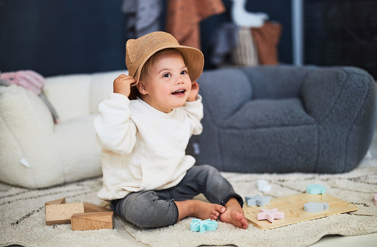 Jollein, Soffa Beanbag fåtölj, teddy cream white - Bild 5