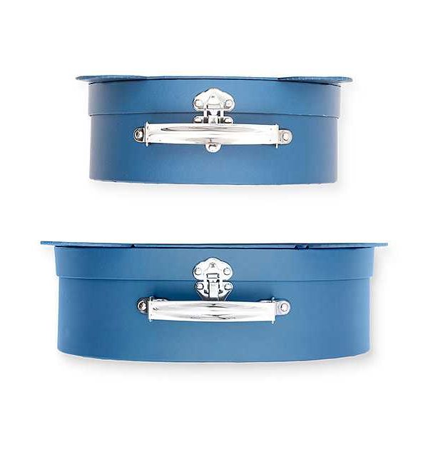 Jollein, förvaringslådor koffert 2 pack, animal club steel blue