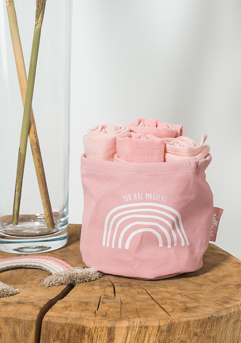 Jollein, förvaringskorg rainbow blush pink